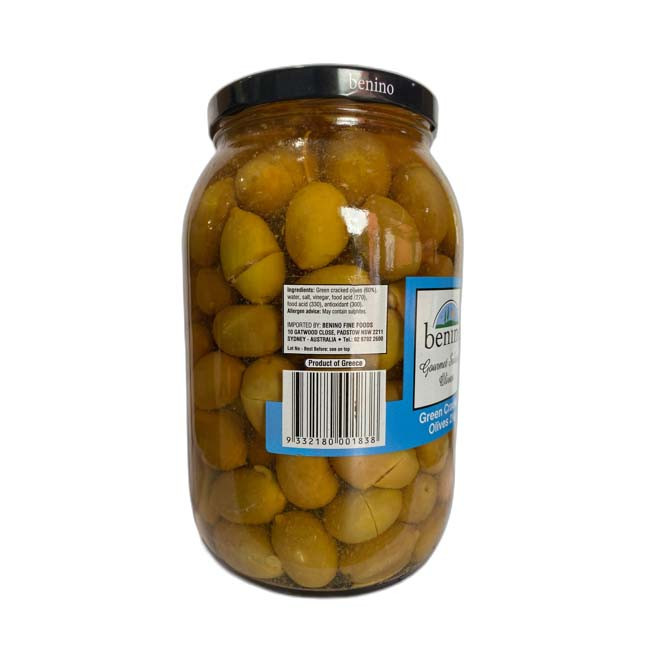 Benino green cracked olives