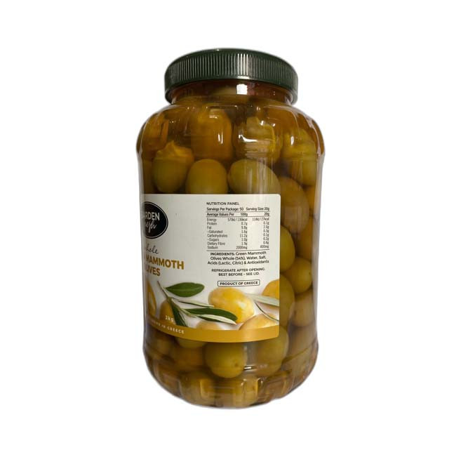 Garden fresh whole green mammoth olives 2KG