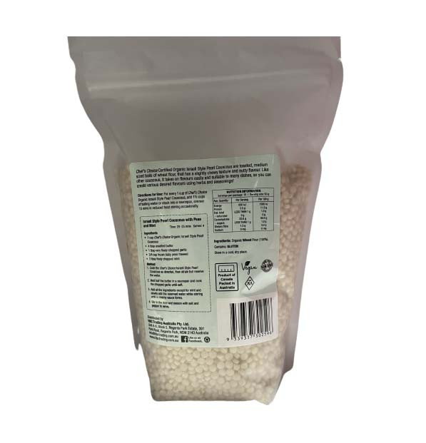 Chef's Choice Organic Israeli Whole Wheat Pearl Couscous 500g