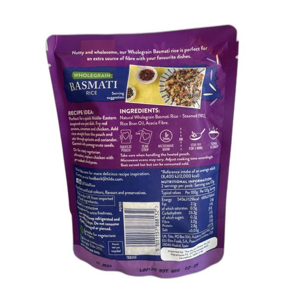 Tilda Whole Grain Basmati Rice 250G