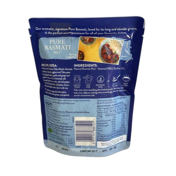 Tilda Pure Basmati Rice Steamed 250G