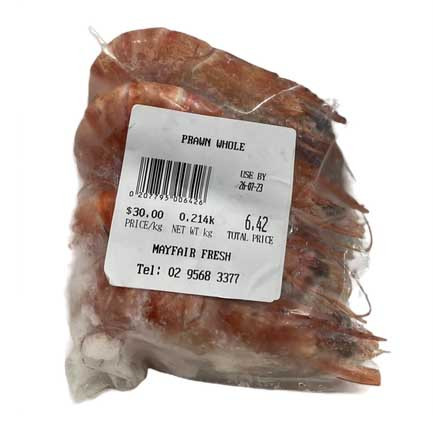 Prawn Whole tiger 300g