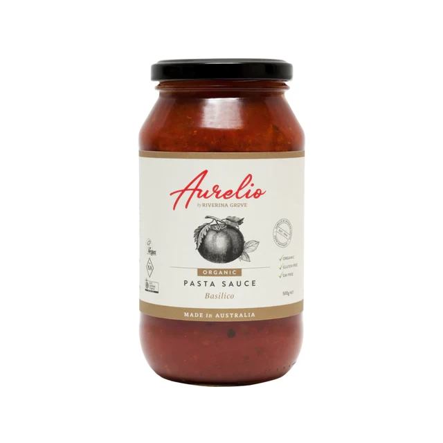 Riverina Grove - Aurelio Basilico Pasta Sauce 500g organic