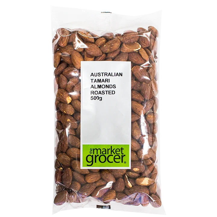 THE MARKET GROCER Australian Tamari Almonds Roasted 500g