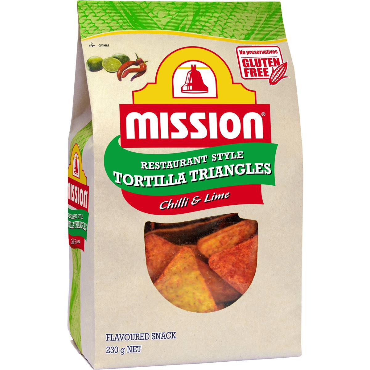 Mission Corn Chips Chilli & Lime 230g