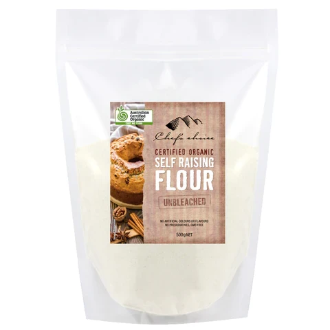 CHEF'S CHOICE ORGANIC UNBLEACHED SELF RAISING FLOUR 500G