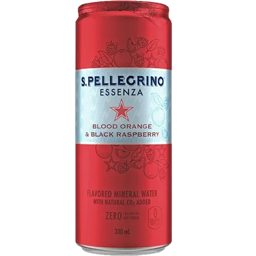 San Pellegrino Essenza Blood Orange & Black Raspberry Sleek Cans 330ml